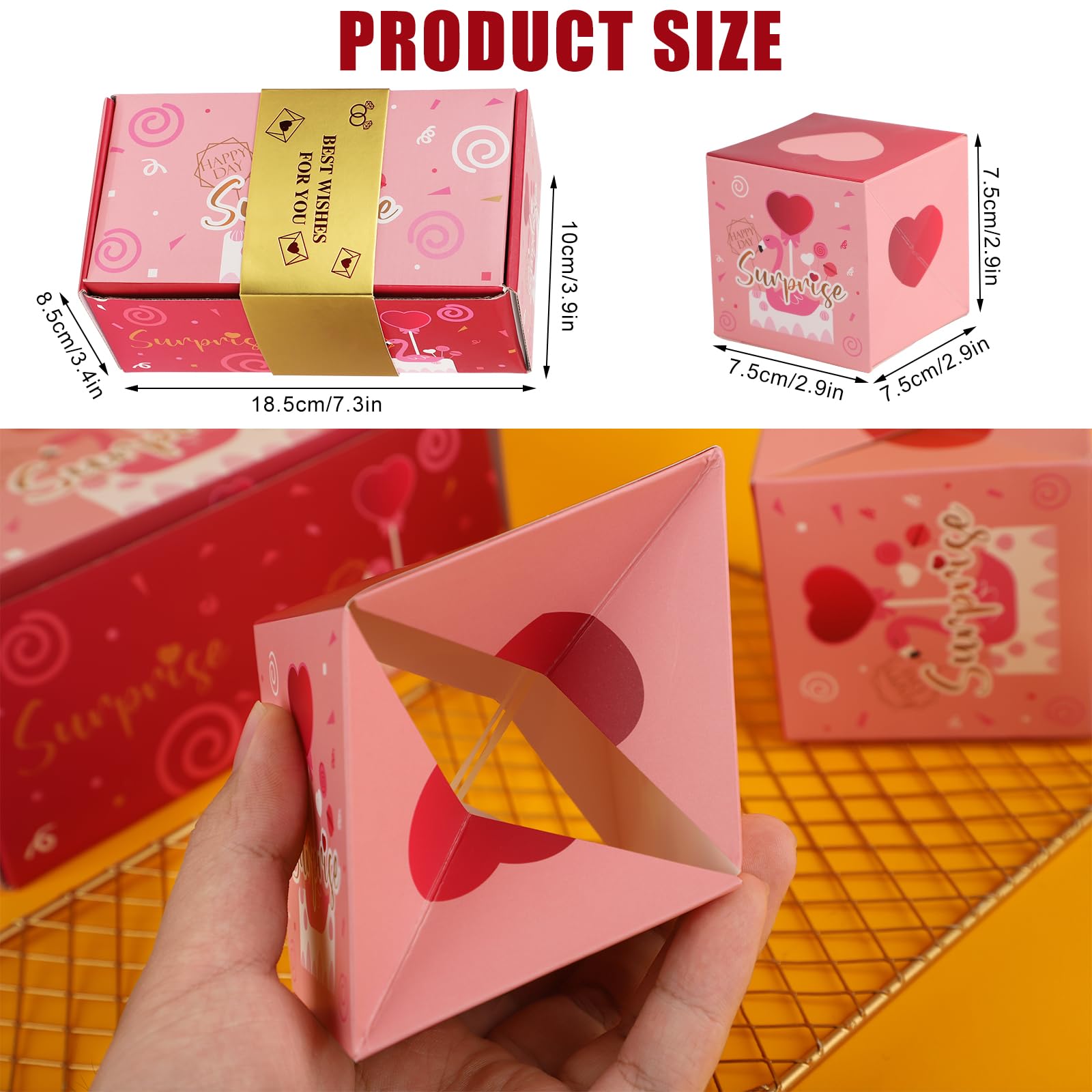Amazon.com: PEUTIER Surprise Gift Box, Pink Explosion Love